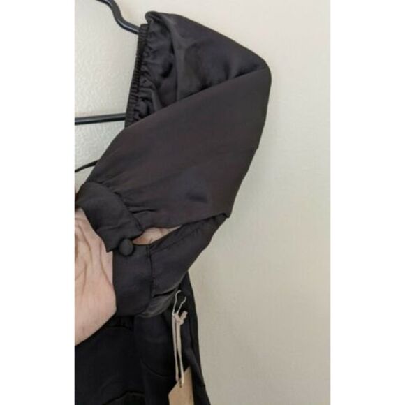 Forever 21 Small Black Button Front Hi-Lo V-Neck Short Sleeve Dress - Picture 7 of 11